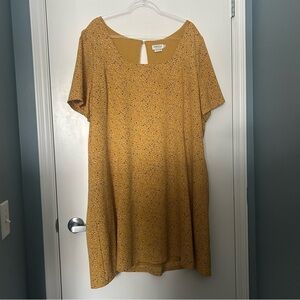 Molly Bracken Gabrielle Yellow Abstract Print Mini Dress with Flutter Sleeve